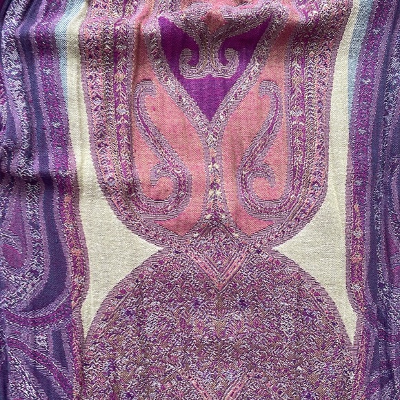 🧣Lot of 4 Pashmina Scarves Green Purple Red Brown - Picture 4 of 6